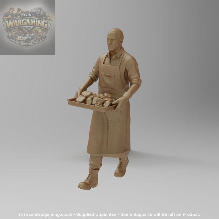 SW8214 Male Butcher with Tray of Meat - Figure