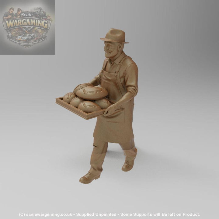 SW8216 Male Baker with Tray Of Bread - Figure