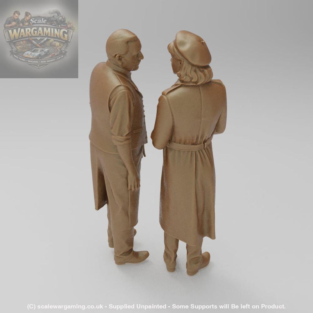 SW9100 WW2 French Resistance Girl and Waiter - Figure