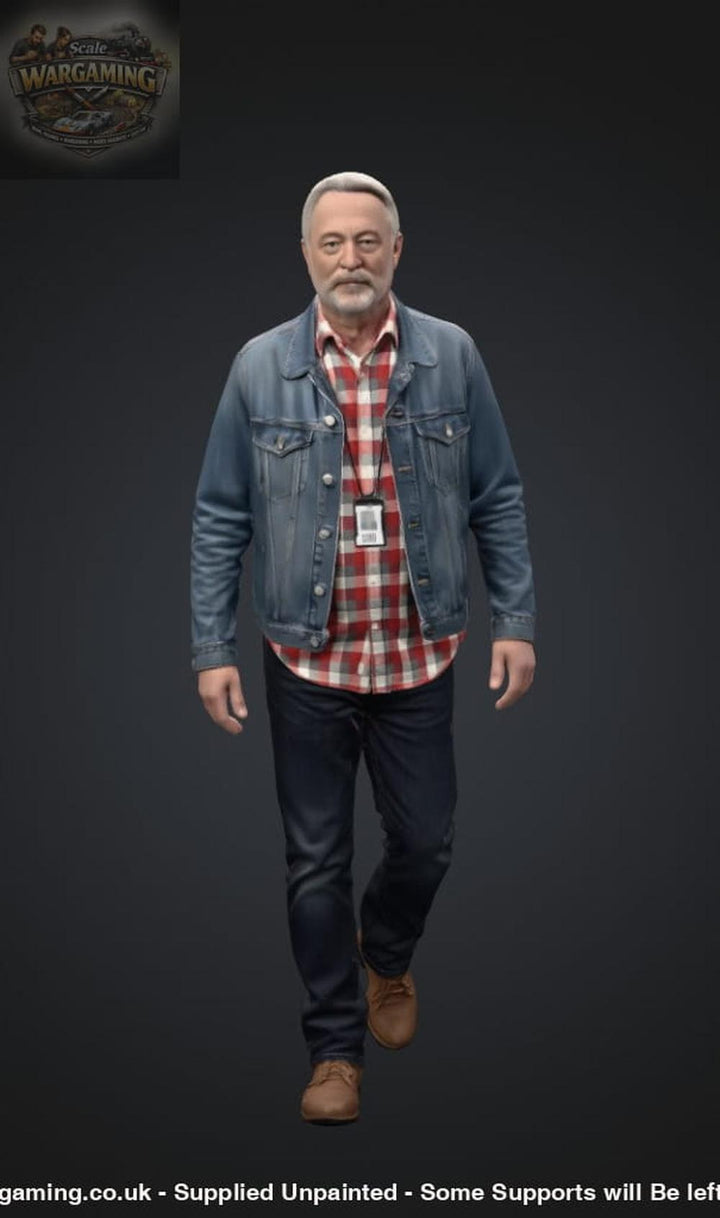 SW9203 Older Male in Denim Walking - Figure