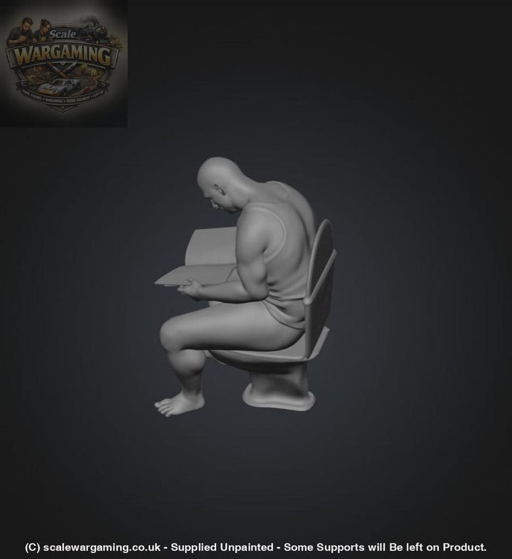 SW9221 Man Reading on Toilet - Figure