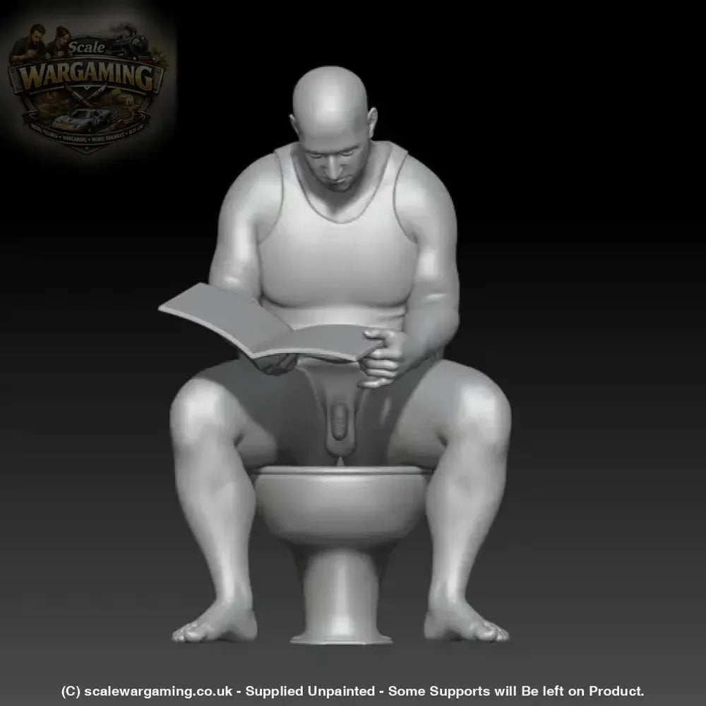 SW9221 Man Reading on Toilet - Figure