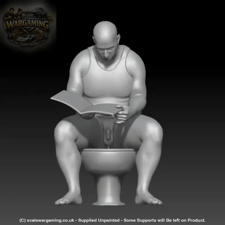 SW9221 Man Reading on Toilet - Figure