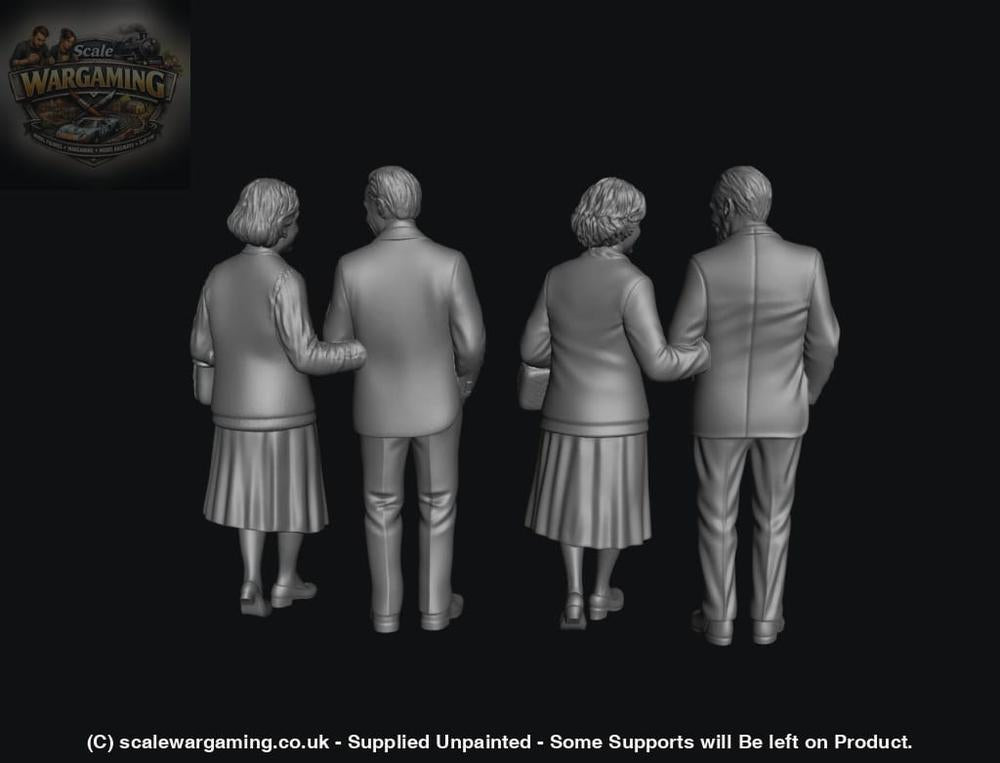 SW9257 2 Elderly Couples Walking - Figure
