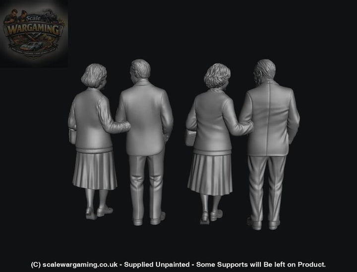 SW9257 2 Elderly Couples Walking - Figure