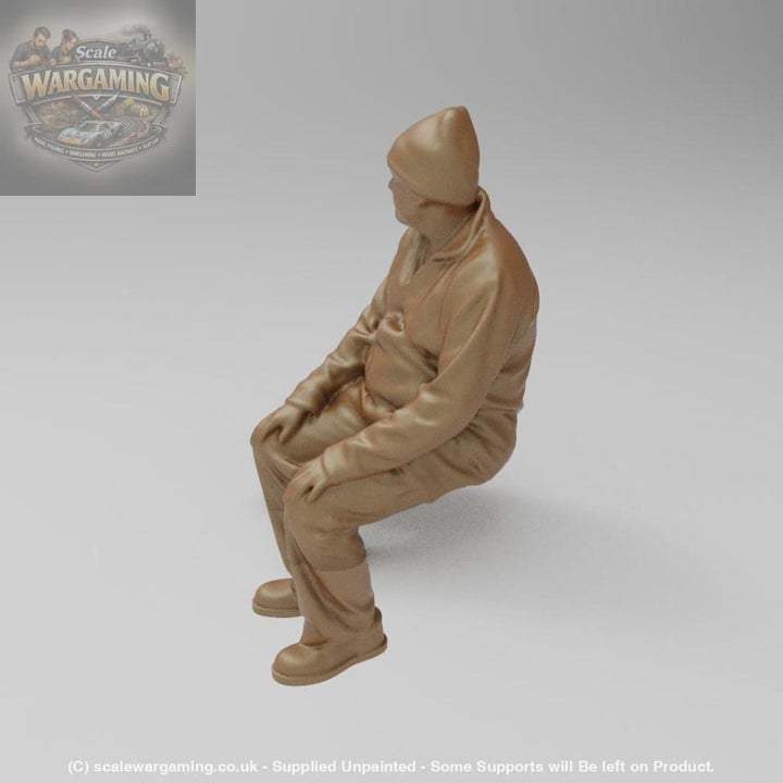 SWS243 Male Sitting Wearing Beanie Hat - Figure
