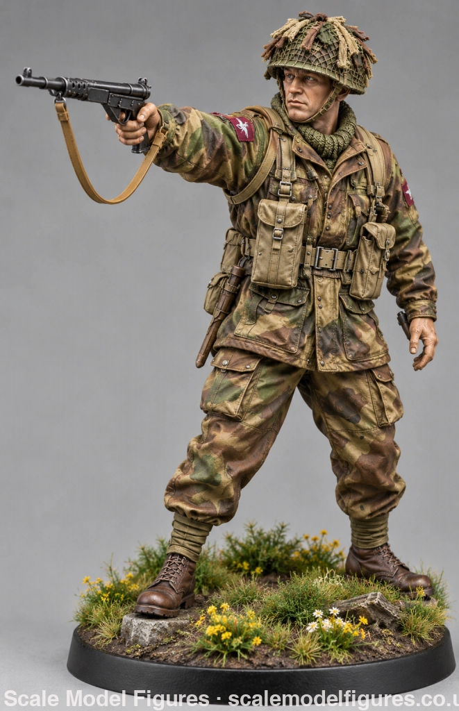 WB-UKP-001 British Paratrooper Officer Standing 1 HD - Wargaming Figure
