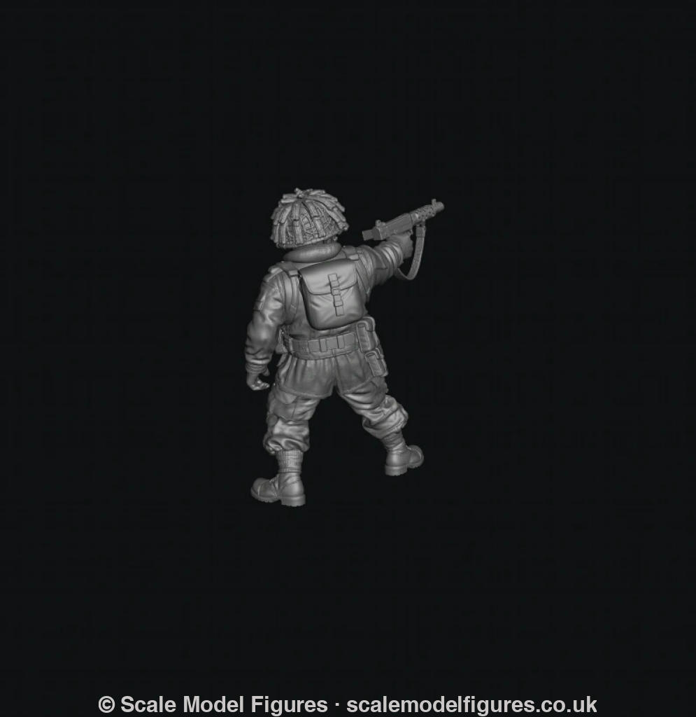 WB-UKP-001 British Paratrooper Officer Standing 1 Heroic - Wargaming Figure