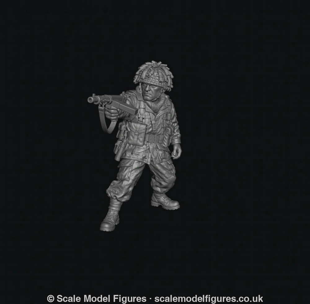 WB-UKP-001 British Paratrooper Officer Standing 1 Heroic - Wargaming Figure