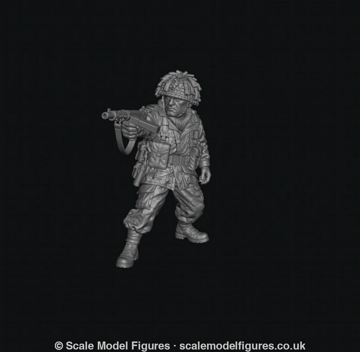 WB-UKP-001 British Paratrooper Officer Standing 1 Heroic - Wargaming Figure