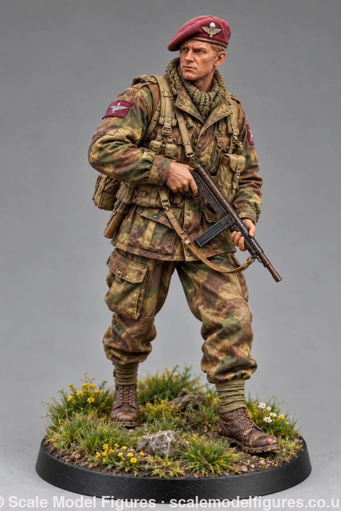 WB-UKP-001 British Paratrooper Officer Standing 2 HD - Wargaming Figure
