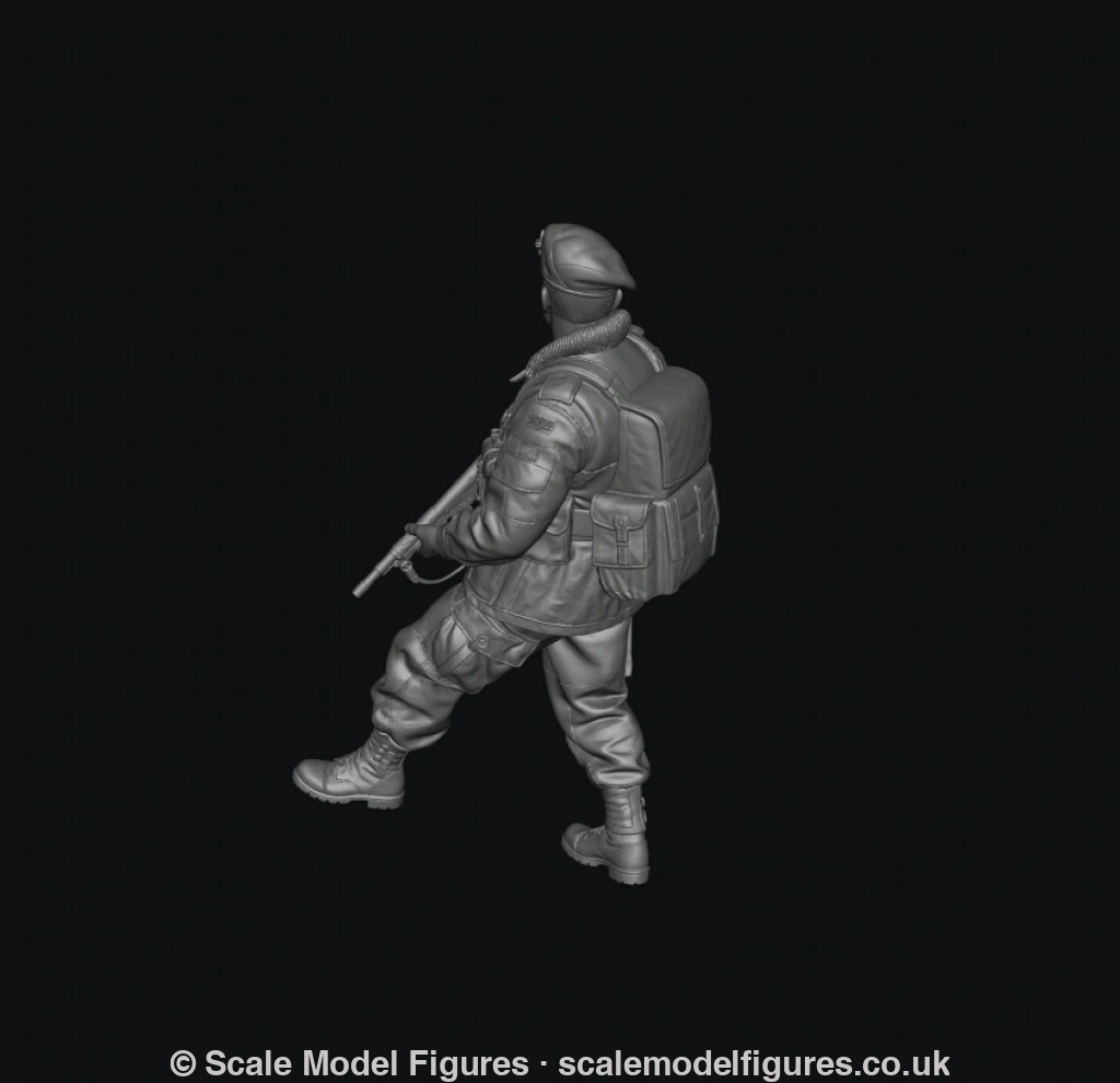 WB-UKP-001 British Paratrooper Officer Standing 2 HD - Wargaming Figure