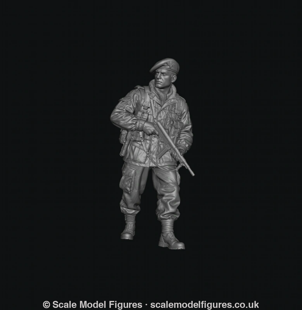 WB-UKP-001 British Paratrooper Officer Standing 2 HD - Wargaming Figure