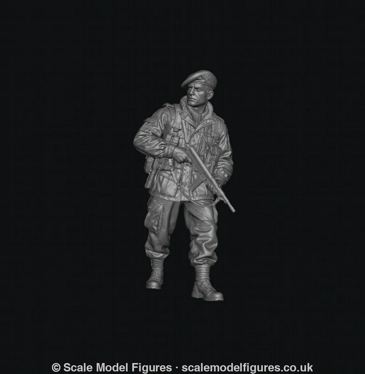 WB-UKP-001 British Paratrooper Officer Standing 2 HD - Wargaming Figure