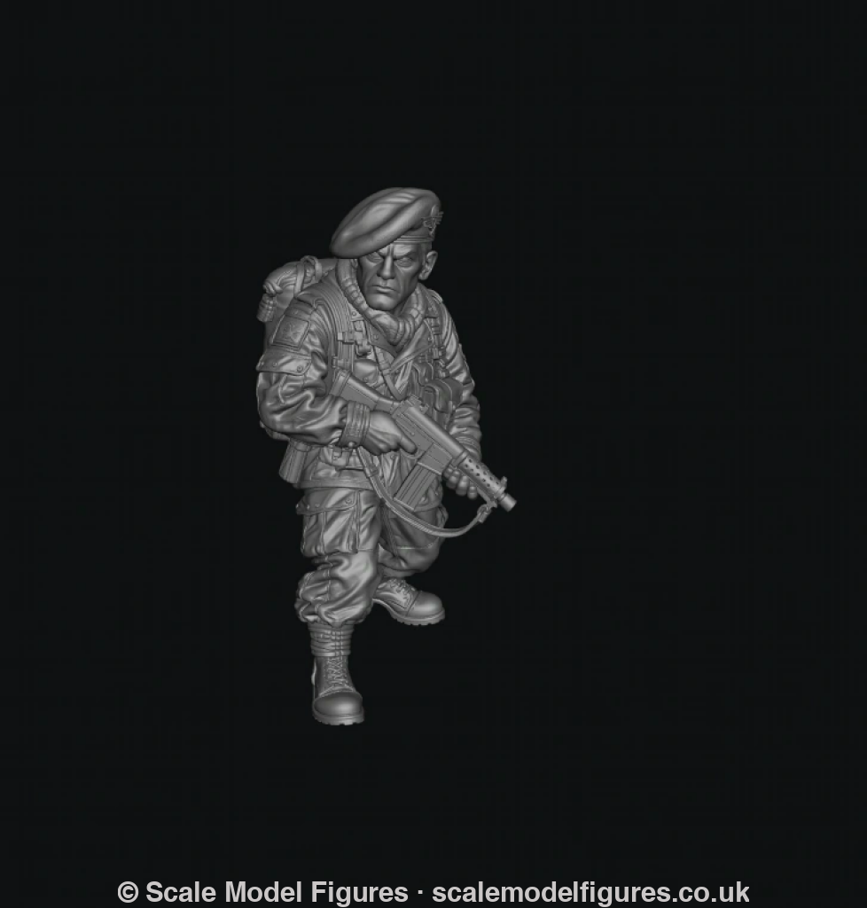 WB-UKP-001 British Paratrooper Officer Standing 2 Heroic - Wargaming Figure