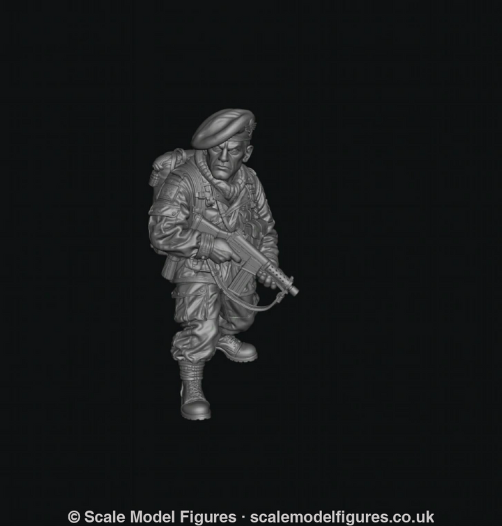 WB-UKP-001 British Paratrooper Officer Standing 2 Heroic - Wargaming Figure