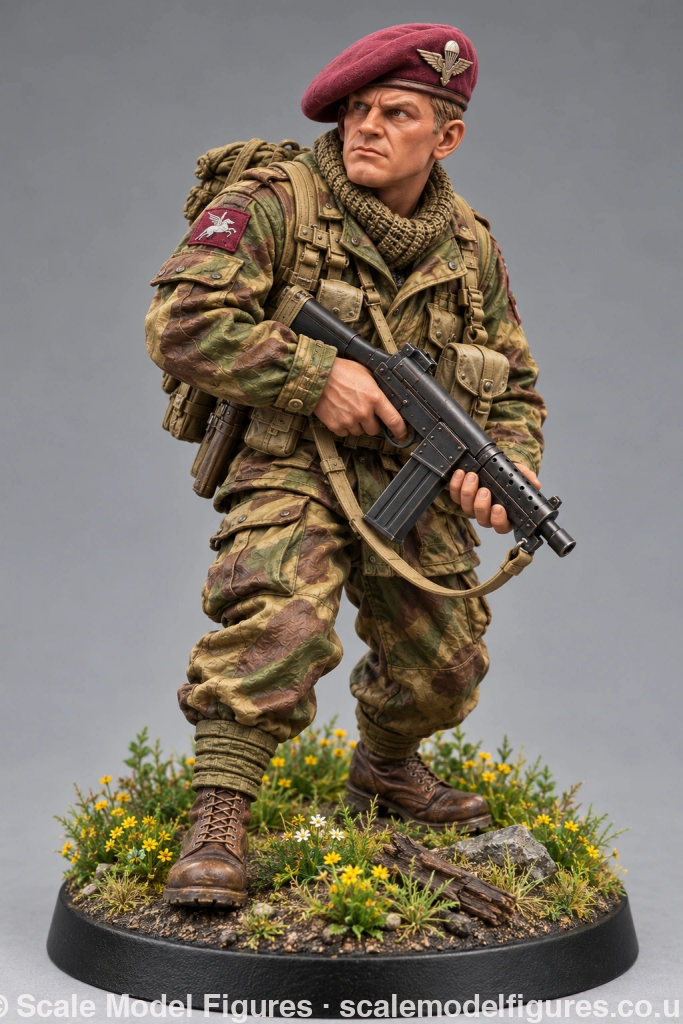 WB-UKP-001 British Paratrooper Officer Standing 2 Heroic - Wargaming Figure