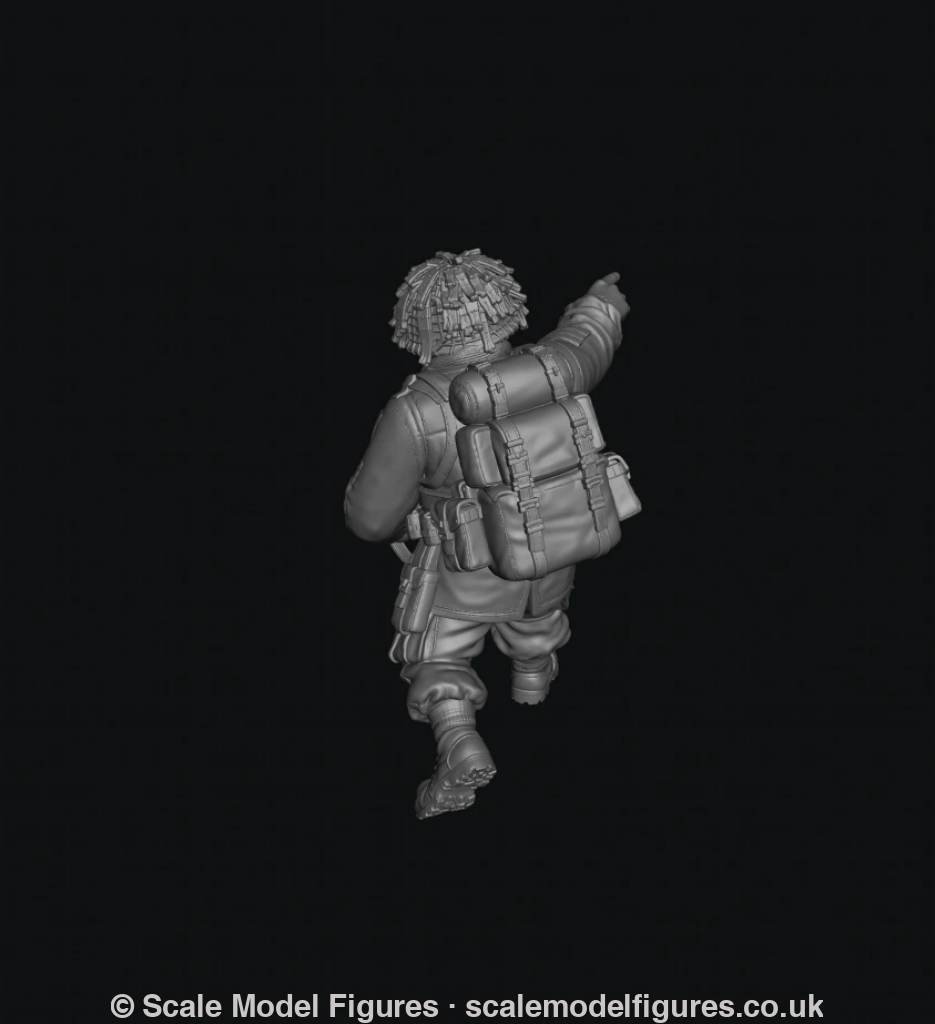 WB-UKP-002 NCO Advancing Shouting Orders with Sten Gun 1 Heroic - Wargaming Figure