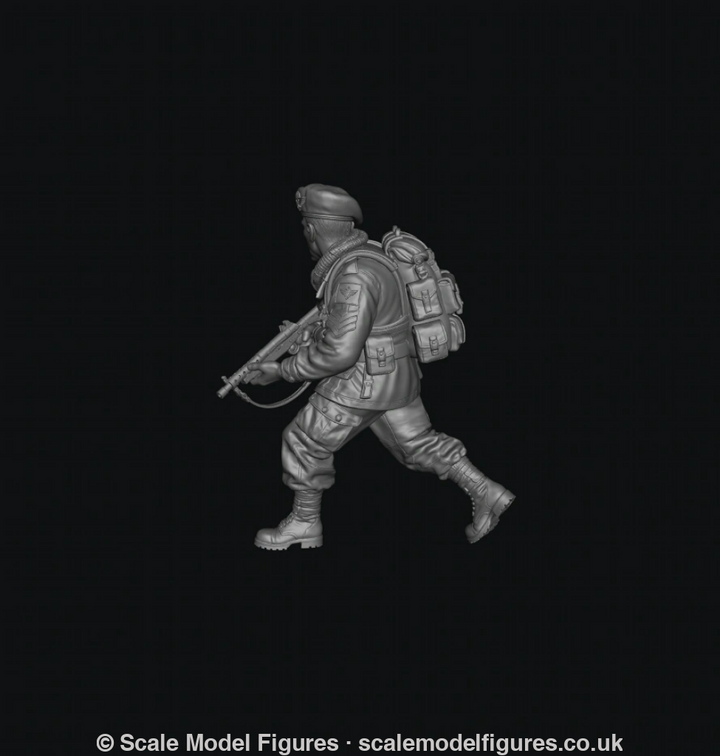 WB-UKP-002 NCO Advancing Shouting Orders with Sten Gun 2 HD - Wargaming Figure
